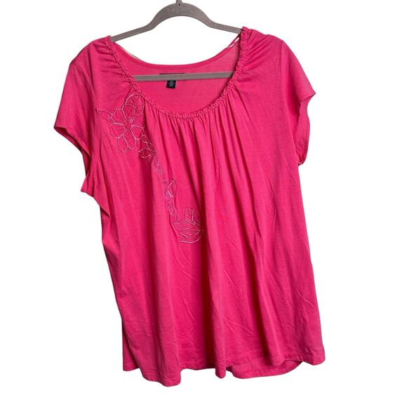 Tommy Hilfiger Tops - Tommy Hilfiger Women's‎ Pink Floral Casual Top Size 1X Preppy Coastal Casual